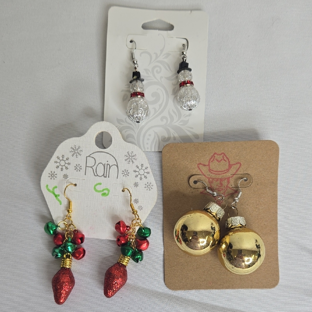Christmas Earring Bundle- 3 Pairs, New